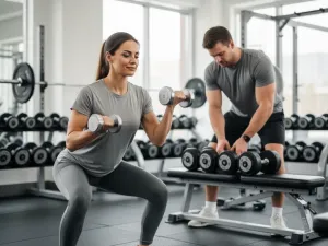 Kobieta w sportowym stroju dotyka dolnej części brzucha, pokazując aktywację mięśnia poprzecznego w domowych warunkach treningu.