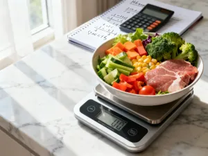 Mata do ćwiczeń i hantle na drewnianej podłodze w słonecznym studiu fitness, zachęcające do treningu mięśni brzucha.